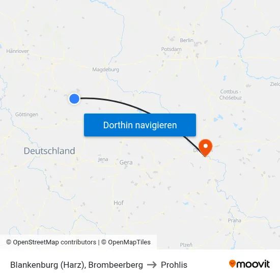 Blankenburg (Harz), Brombeerberg to Prohlis map
