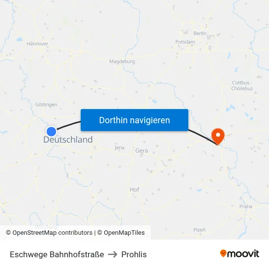 Eschwege Bahnhofstraße to Prohlis map