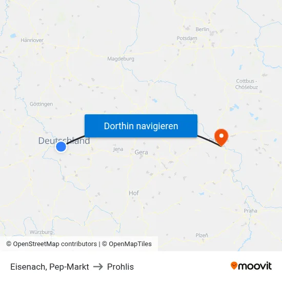 Eisenach, Pep-Markt to Prohlis map