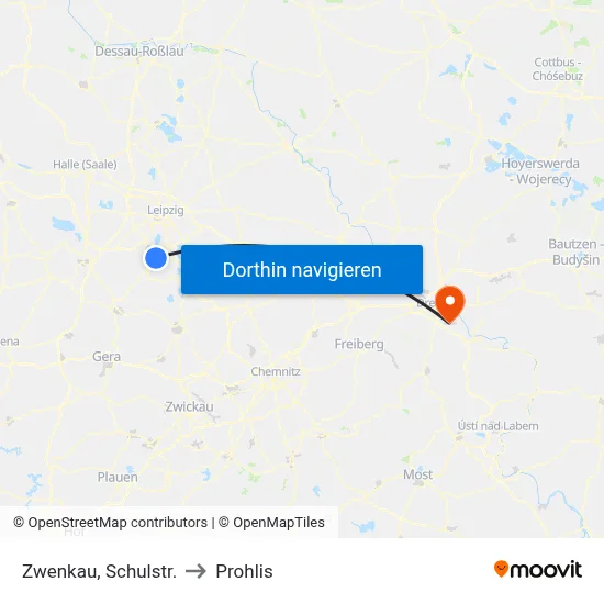 Zwenkau, Schulstr. to Prohlis map