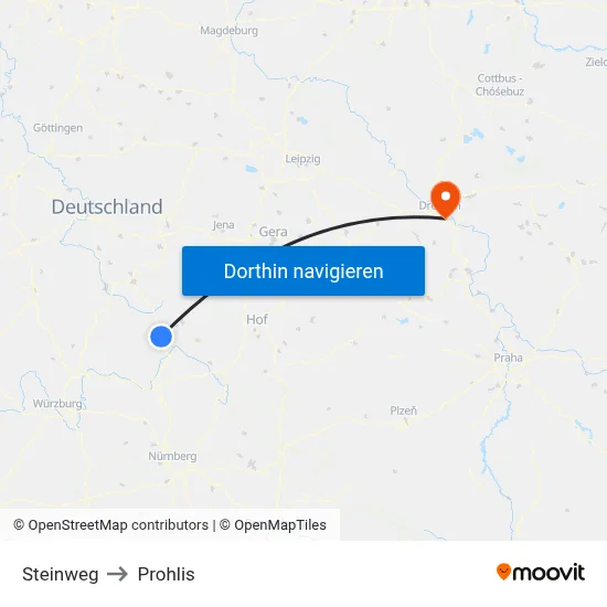 Steinweg to Prohlis map