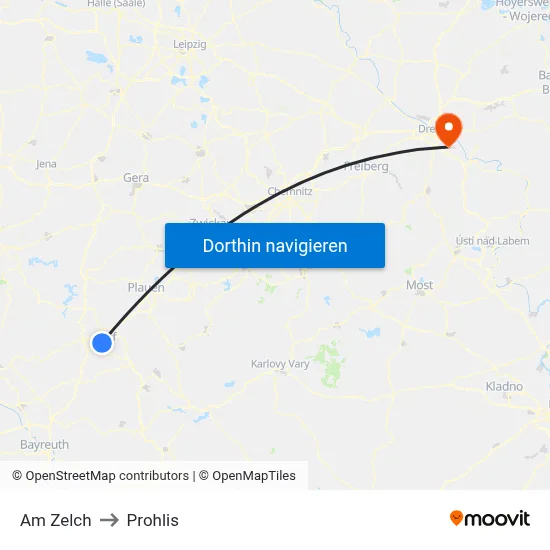 Am Zelch to Prohlis map