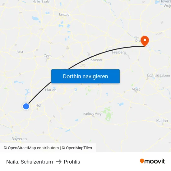 Naila, Schulzentrum to Prohlis map