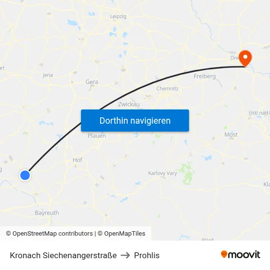 Kronach Siechenangerstraße to Prohlis map