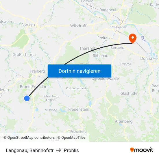 Langenau, Bahnhofstr to Prohlis map