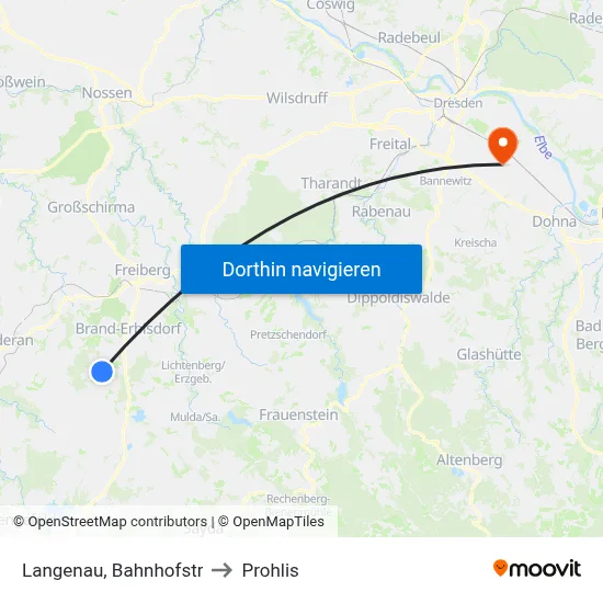 Langenau, Bahnhofstr to Prohlis map