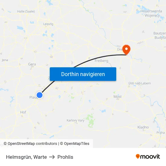 Helmsgrün, Warte to Prohlis map