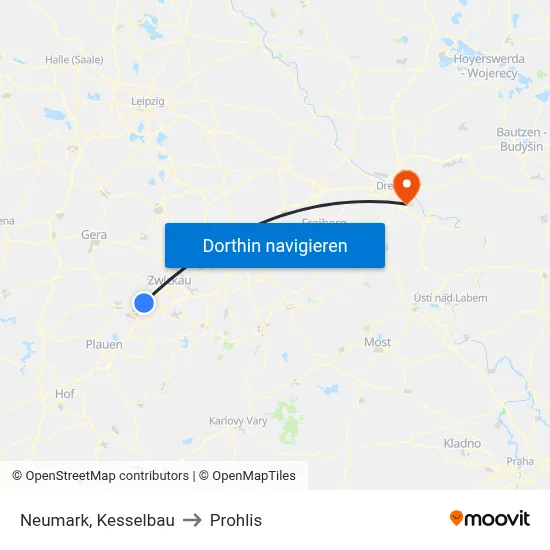 Neumark, Kesselbau to Prohlis map