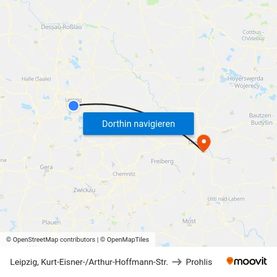 Leipzig, Kurt-Eisner-/Arthur-Hoffmann-Str. to Prohlis map