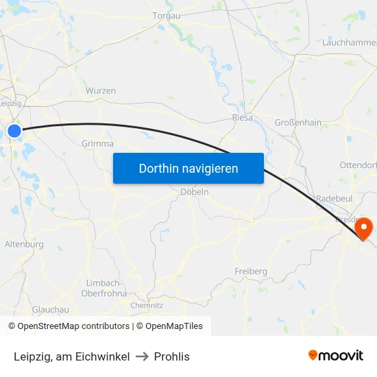 Leipzig, am Eichwinkel to Prohlis map