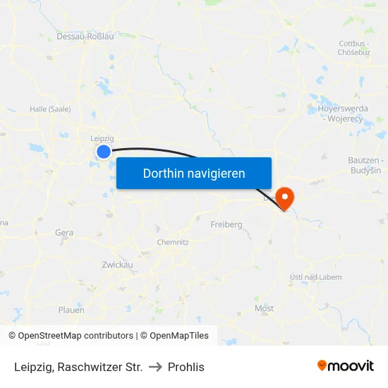 Leipzig, Raschwitzer Str. to Prohlis map