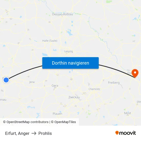 Erfurt, Anger to Prohlis map