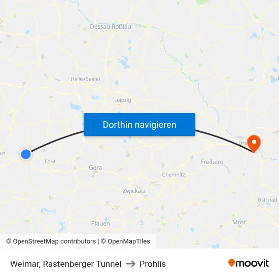 Weimar, Rastenberger Tunnel to Prohlis map