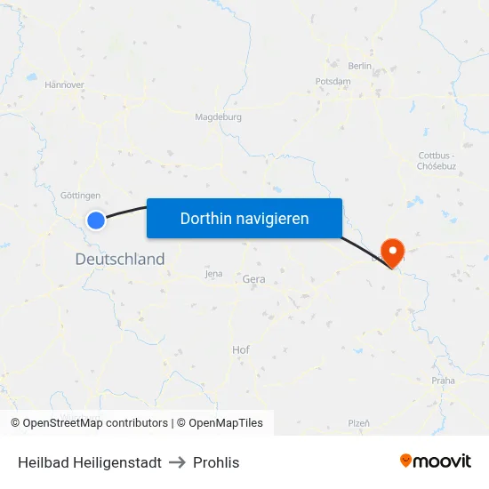Heilbad Heiligenstadt to Prohlis map