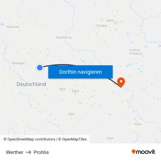 Werther to Prohlis map