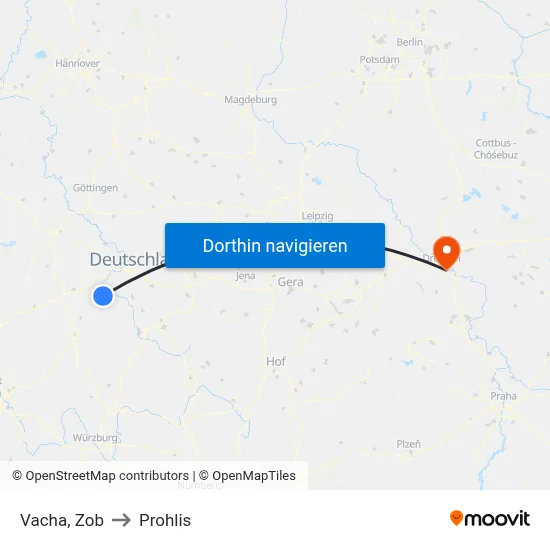 Vacha, Zob to Prohlis map