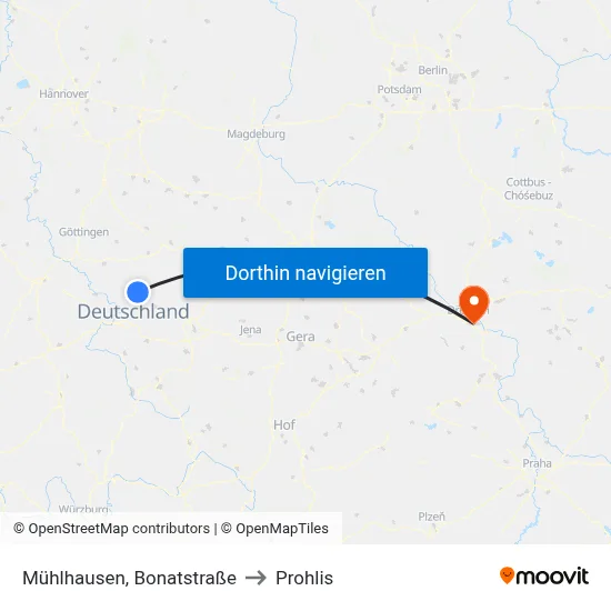 Mühlhausen, Bonatstraße to Prohlis map