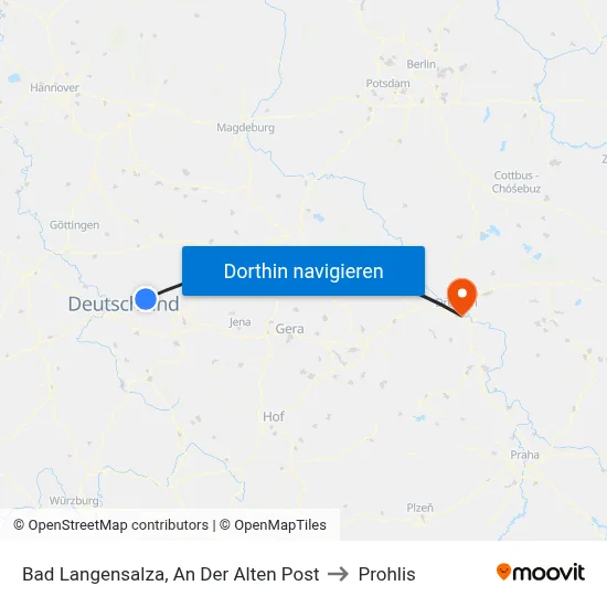 Bad Langensalza, An Der Alten Post to Prohlis map
