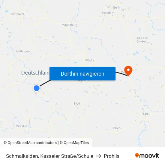 Schmalkalden, Kasseler Straße/Schule to Prohlis map