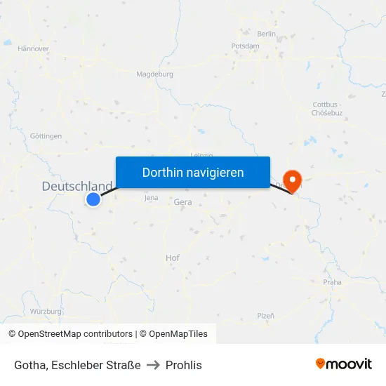 Gotha, Eschleber Straße to Prohlis map