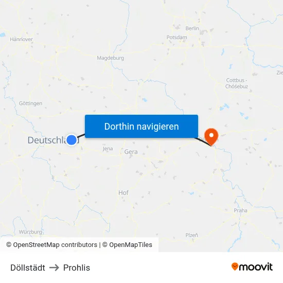 Döllstädt to Prohlis map