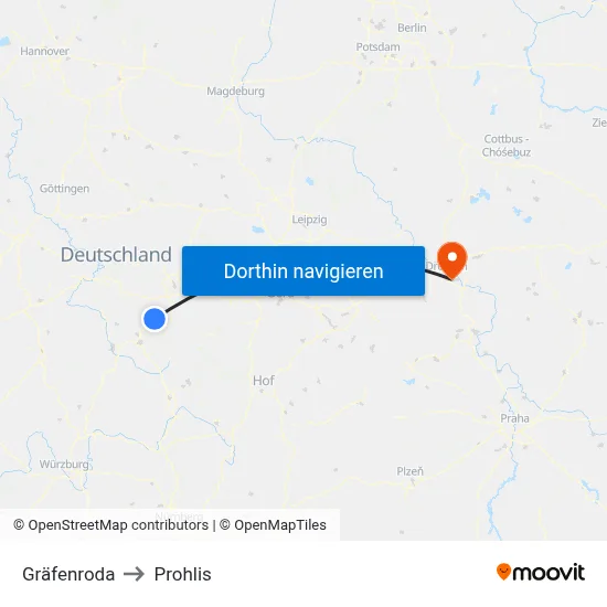 Gräfenroda to Prohlis map