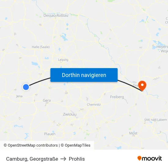 Camburg, Georgstraße to Prohlis map