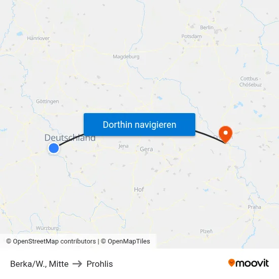 Berka/W., Mitte to Prohlis map
