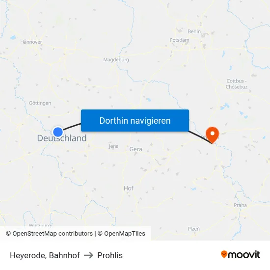 Heyerode, Bahnhof to Prohlis map