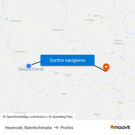 Heyerode, Bahnhofstraße to Prohlis map