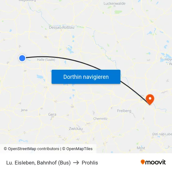 Lu. Eisleben, Bahnhof (Bus) to Prohlis map