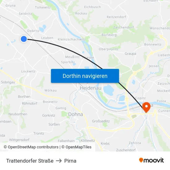 Trattendorfer Straße to Pirna map