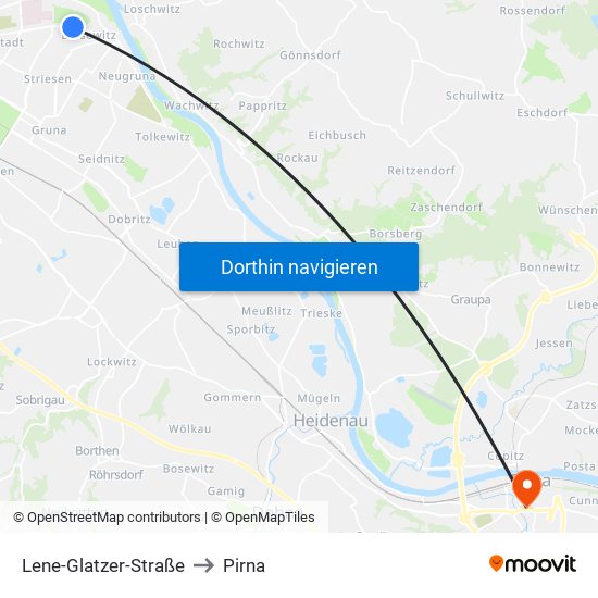 Lene-Glatzer-Straße to Pirna map