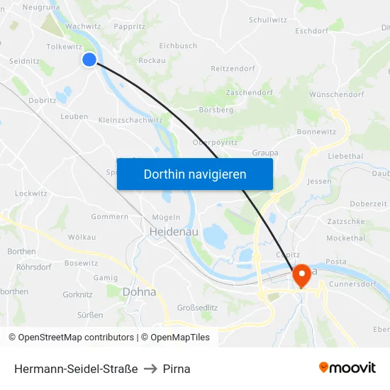 Hermann-Seidel-Straße to Pirna map