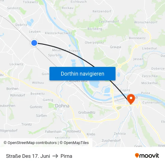 Straße Des 17. Juni to Pirna map