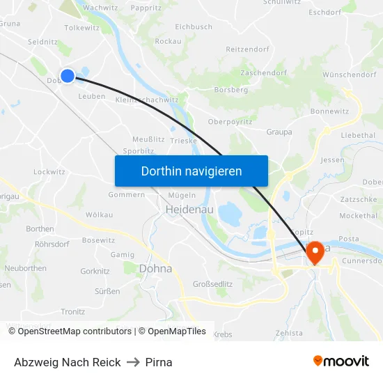 Abzweig Nach Reick to Pirna map