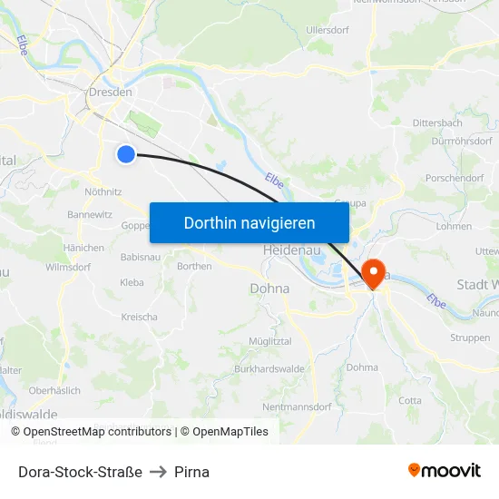 Dora-Stock-Straße to Pirna map