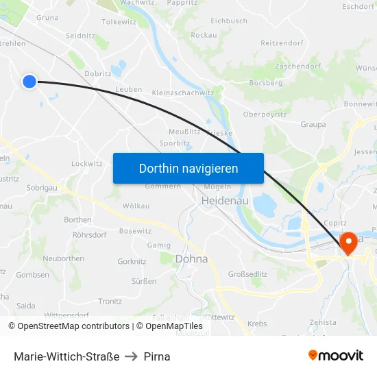 Marie-Wittich-Straße to Pirna map