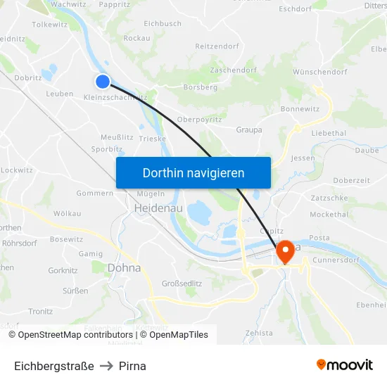 Eichbergstraße to Pirna map