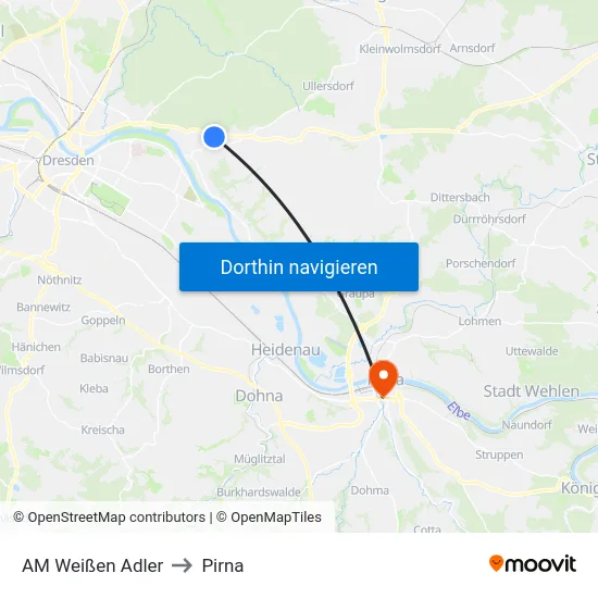 AM Weißen Adler to Pirna map