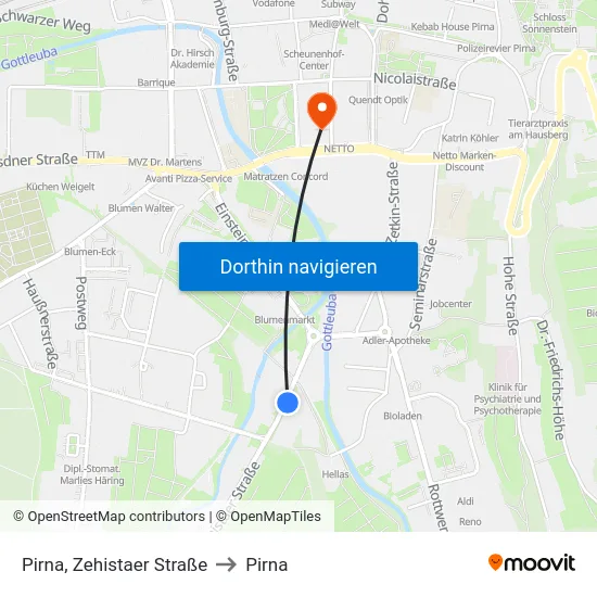Pirna, Zehistaer Straße to Pirna map