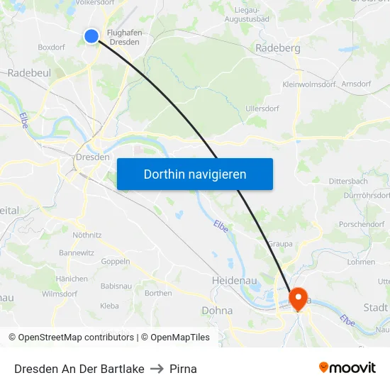 Dresden An Der Bartlake to Pirna map