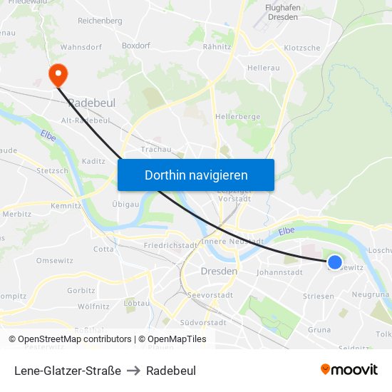 Lene-Glatzer-Straße to Radebeul map