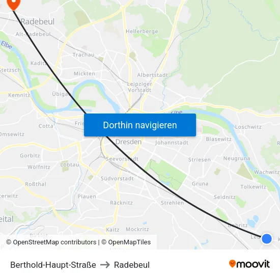 Berthold-Haupt-Straße to Radebeul map