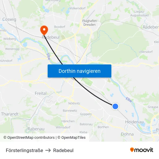 Försterlingstraße to Radebeul map