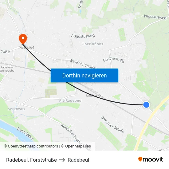 Radebeul, Forststraße to Radebeul map