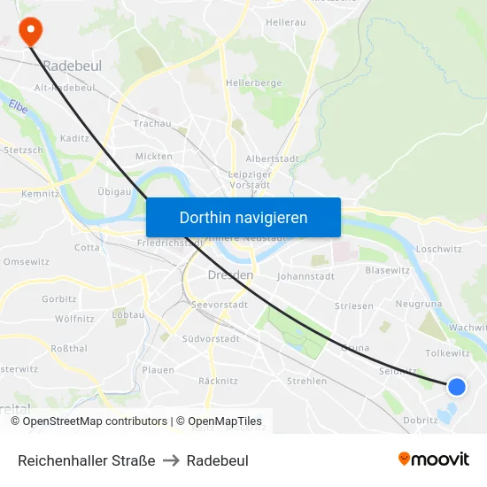 Reichenhaller Straße to Radebeul map