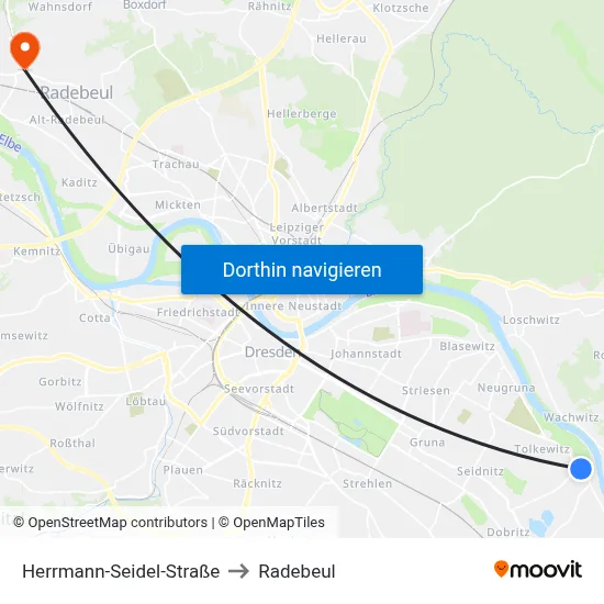 Herrmann-Seidel-Straße to Radebeul map