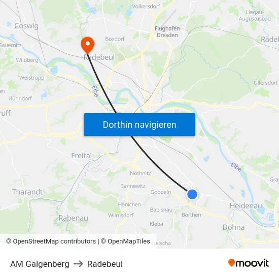 AM Galgenberg to Radebeul map
