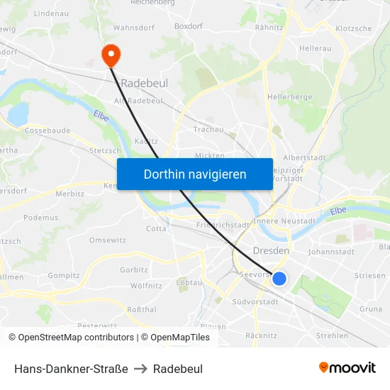 Hans-Dankner-Straße to Radebeul map